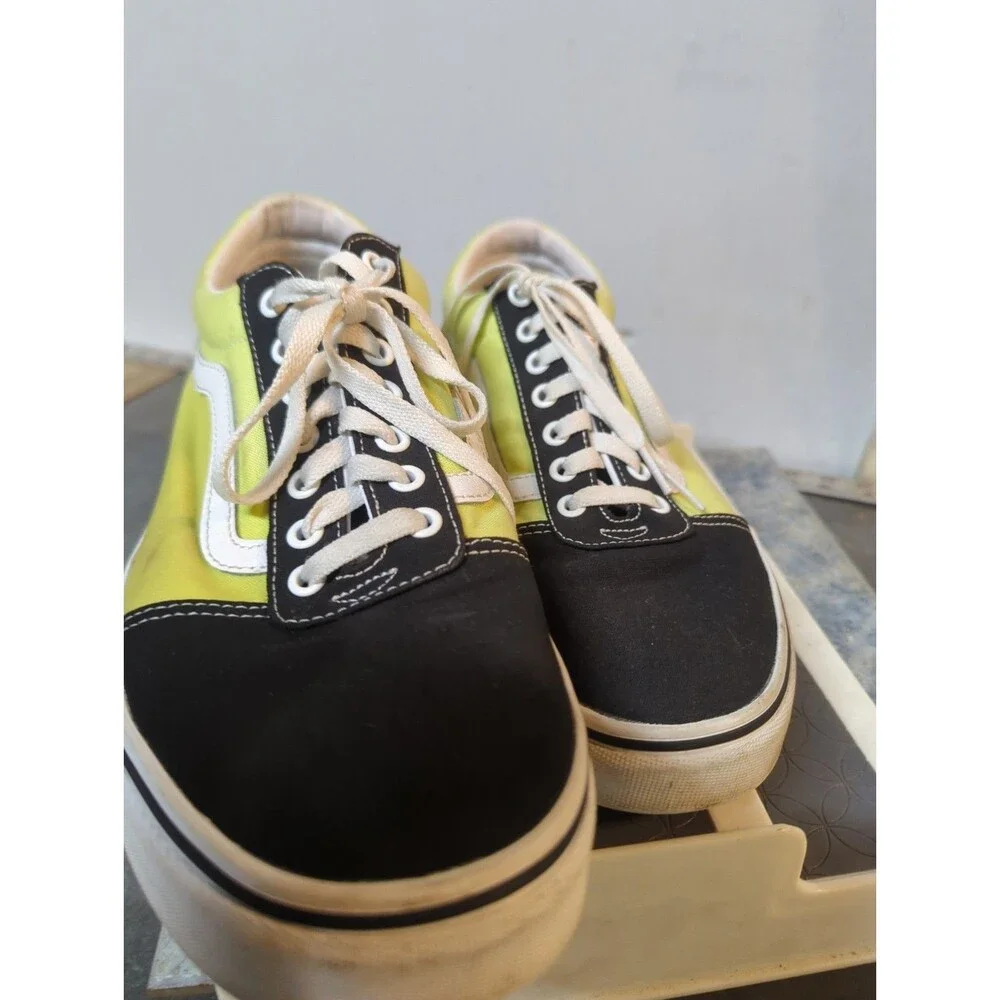 Vintage Vans Tennis Shoe Size 1Men’s US Checkered Sole W/ Lime Green/Yellow